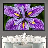 Framed Canvas Wall Art Blooming Closeup Botanical Chic Closeup Expressive Multicolor Photography Realism Ultra - 16x24 inches