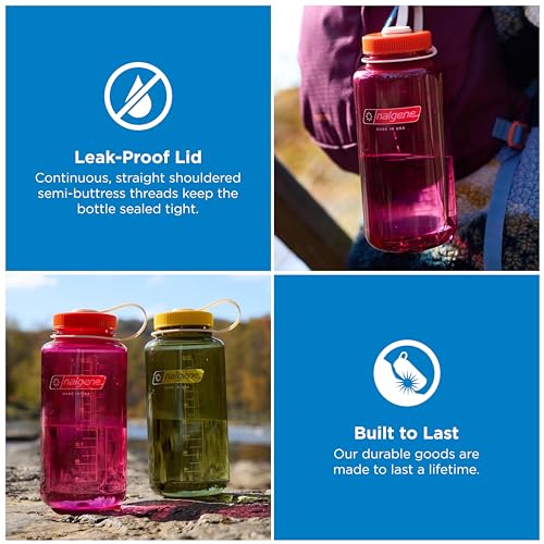 Image of Nalgene 32 oz Wide Mouth Water Bottle | BPA-Free, Durable & Leak Proof, Lightweight Bottle for Hiking & Gym, Work & Travel