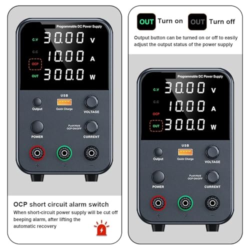Alimentation CC réglable de laboratoire 30V 10A avec interface USB - 6