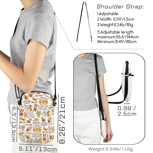 TOBGBE Corgi Gifts Corgi Lovers Puppy Dog Crossbody Bag Corgis Mom Purse Pet Owner Stuff Phone Bag Animal Shoulder Strap3
