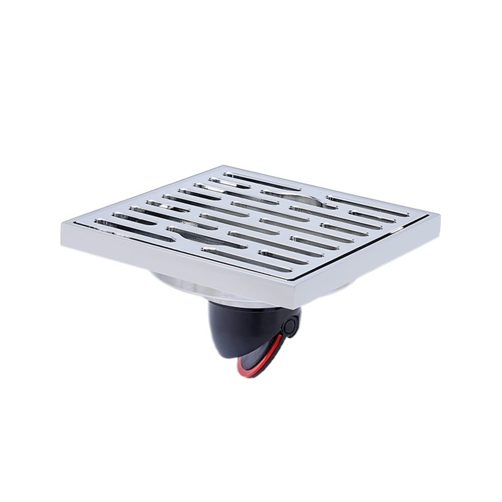 Bouchon de vidange évier inox avec couvercle de sol de salle de bain argent