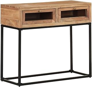 vidaXL Tavolo Consolle 90x35x76 cm in Legno Massello d'Acacia