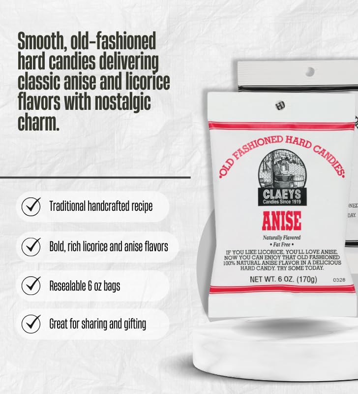 Claeys Old Fashioned Hard Candy – Bundle with Licorice Hard Candy 6 oz – 100% Natural Anise and Licorice Flavor – Gift Set (4 Items)
