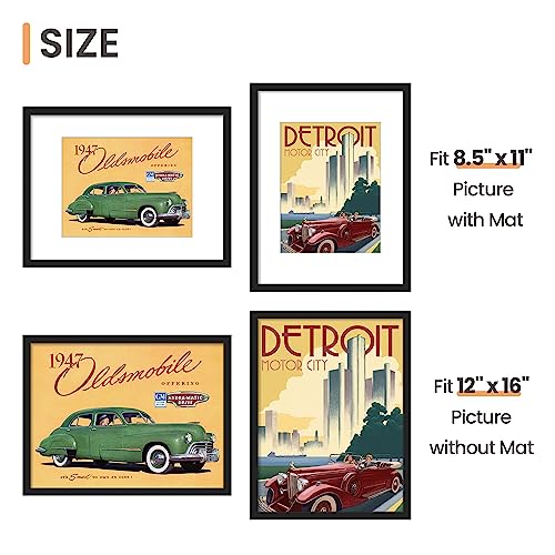 upsimples-12×16-Picture-Frame-Set-of-5-Display-Pictures-85×11-with-Mat-or-12×16-Without-Mat-Wall-Gallery-Photo-Frames-Black upsimples 12×16 Picture Frame Set of 5 Display Pictures 85×11 with Mat or 12×16 Without Mat Wall Gallery Photo Frames Black