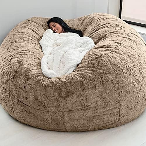 Puf de piel sintética para adultos, lujosa silla gigante de 5/6/7 pies, silla ultra suave (sin relleno) (A, 150 x 75 cm)