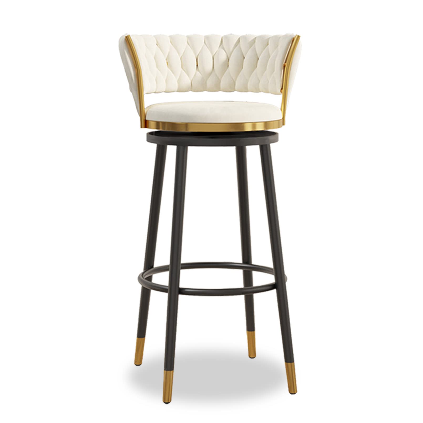 Chaise pour îlot de cuisine velours blanc design moderne