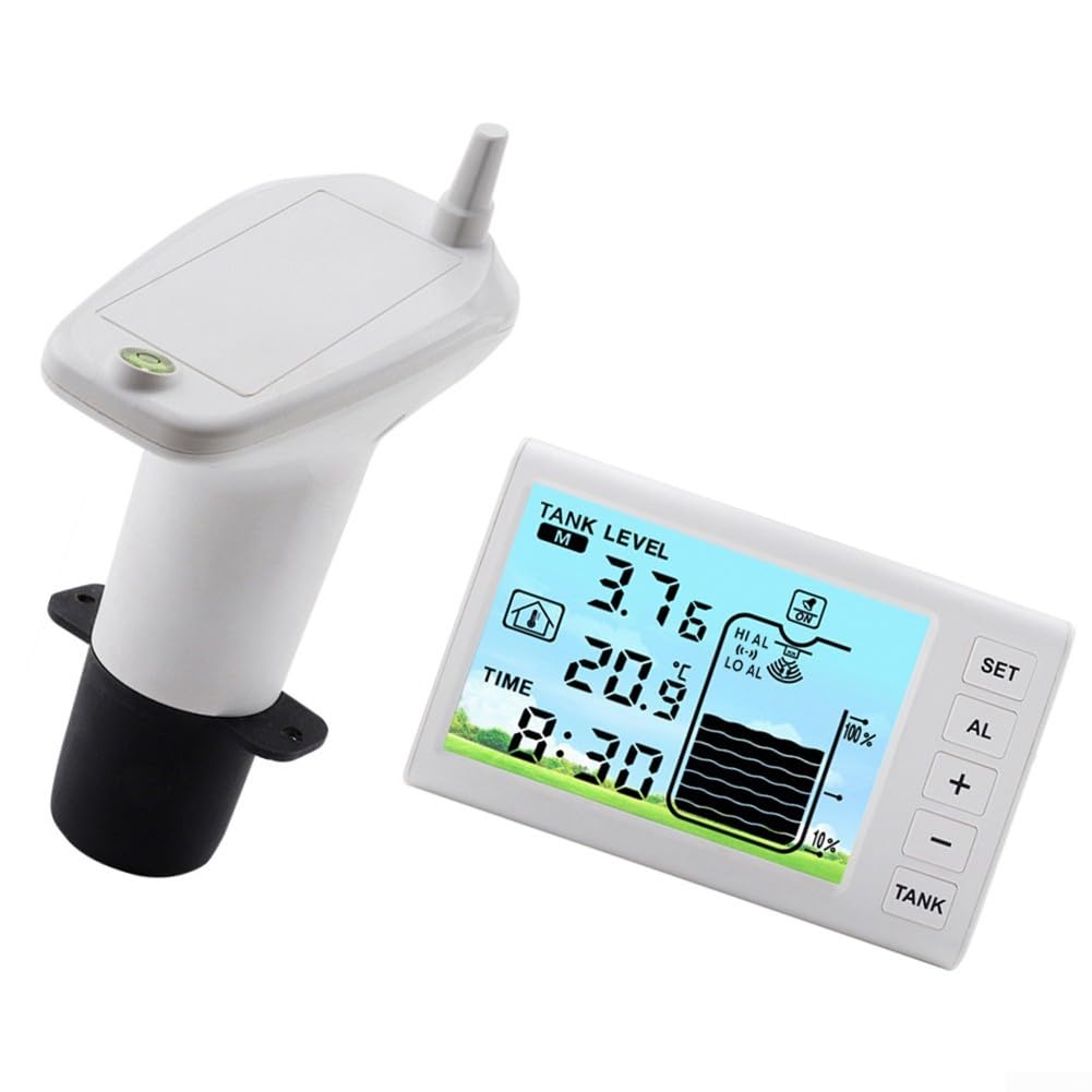 Multifunktionaler Öltank-Füllstandsmesser für einfaches Ablesen der Füllstände, Öltank-Füllstandsüberwachung, 10,9 cm Display mit IP65-Sender für 1–5 m Reichweite, für Industrie- und Wohntanks