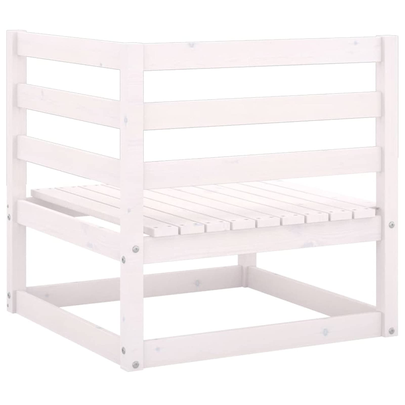 ARKEM Divano da Giardino a 2 Posti Bianco e Cuscini Massello di Pino,Divano Pallet Modulare da Giardino con Posti in Legno di Pino Impregnato con Cuscini,Divano Modulare Giardino da Esterno,Divano in