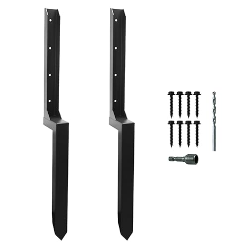 Kit de reparación de postes de valla de acero resistente, poste de valla de anclaje para reparación de estacas de madera rotas, 3.6 x 3.6 pulgadas
