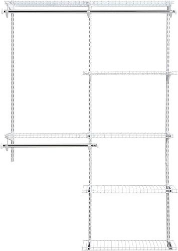 Miniatura 4 de Rubbermaid Configurations Deluxe Kit de armario color blanco 4 a 8 pies kit de estantería de alambre con estantería expandible y varillas