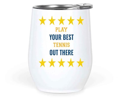 Novelty Gift Encouraging Tennis Lesson Gift for Aspiring Players, for Daughter's Improvement - Coach Training Tips on Large 12 Oz White Stainless