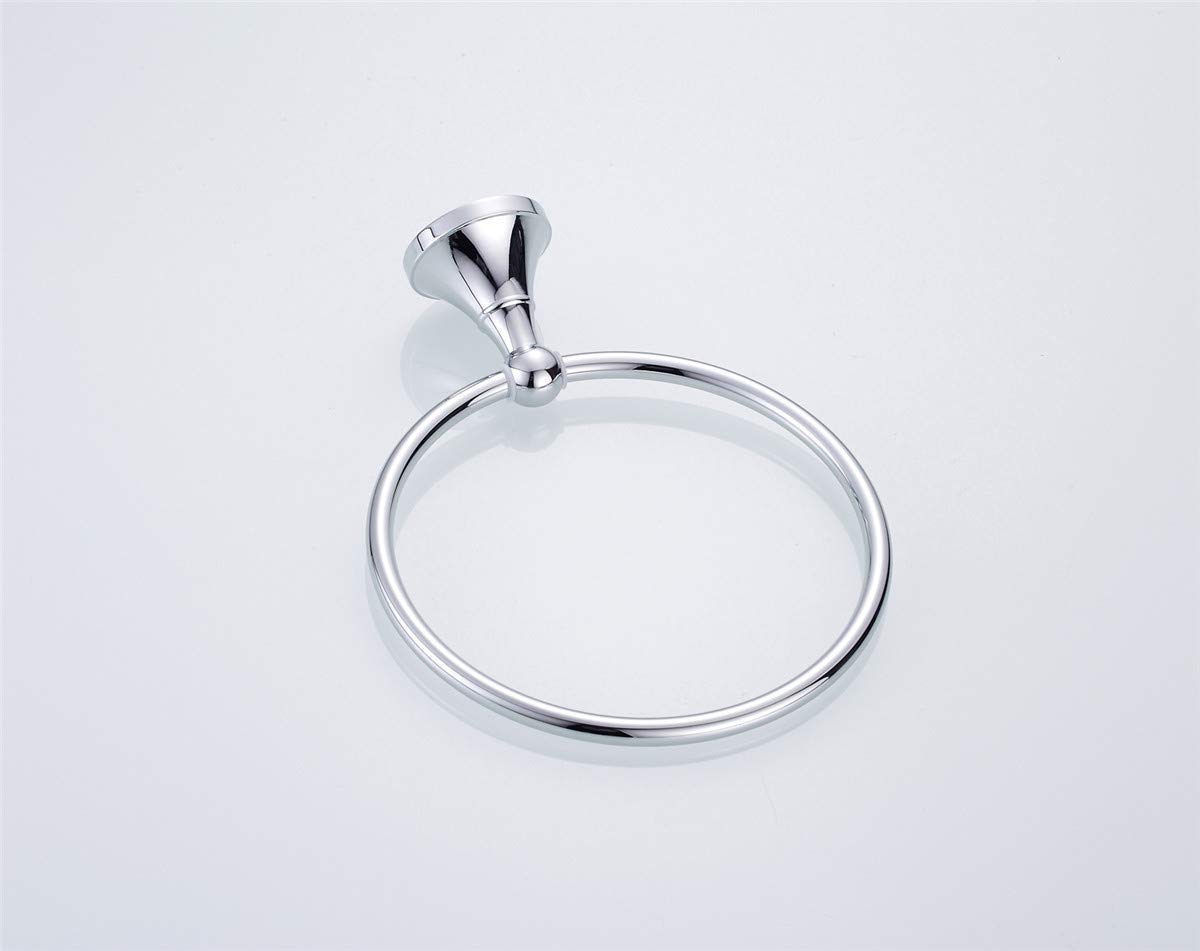 Portasciugamani Anello portasciugamani in Ottone Rotondo Appeso mensola portasciugamani Ciondolo Hardware per Bagno Accessori da Cucina a Parete, Argento