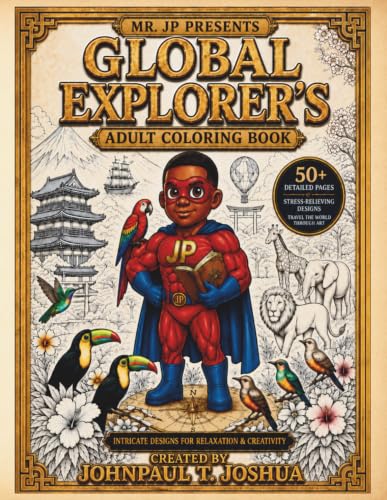 Mr. JP Presents The Global Explorer's Adult Coloring Book: An Intricate Creative Journey for Adults with Detailed Landmarks, Exotic Wildlife, and Premium Mandalas (Mr. JP's Adult Coloring Adventures) image 2