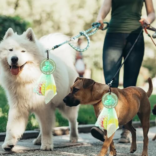 KEQAR 2 Pcs Hundekotbeutelhalter, Kotbeutelhalter mit Karabiner, Freihand-Kotbeutelhalter für Leine, Kotbeutelspender für Hundespaziergänge, Grün Schwarz