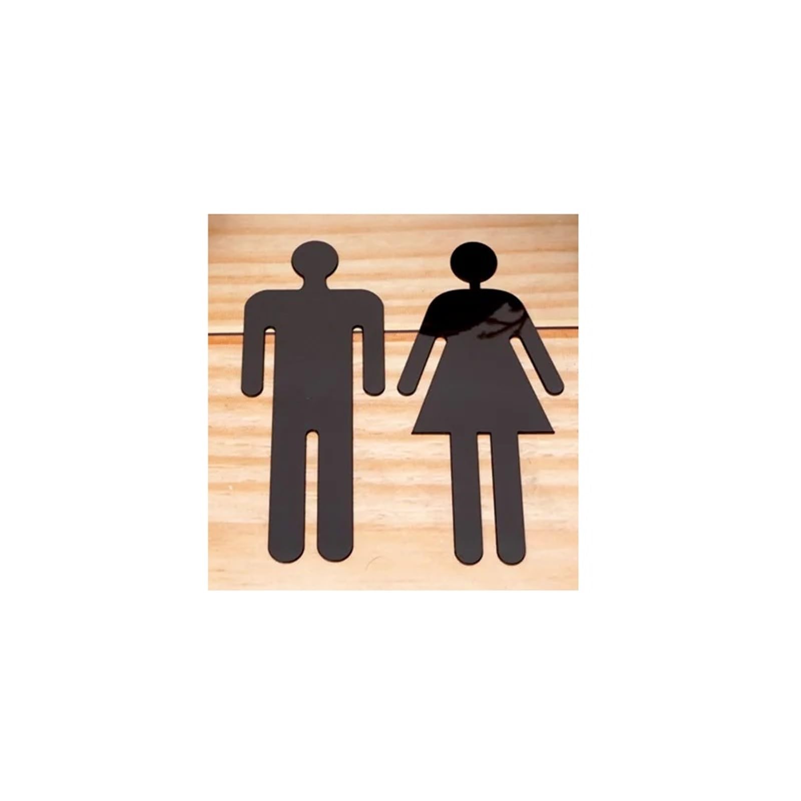 Toilet Sign 1 Pair Toilet Sign Sticker Men/Women WC Indication Signs Mirroried Boy Or Girl Bath Room Door Decoration(Black,Height 20cm)