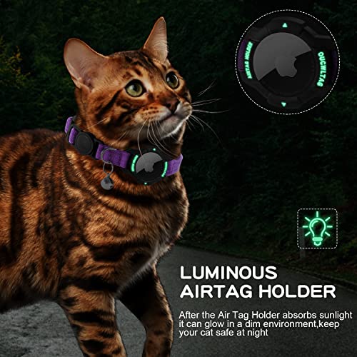 image for Luminous AirTag Cat Collar Breakaway, OUCWLTAG GPS Cat Collar with App