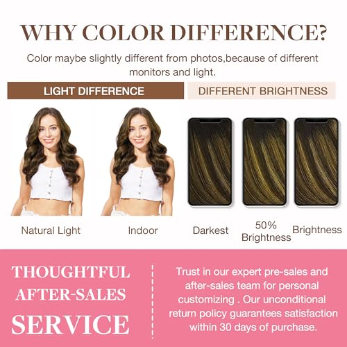 Image of GOO GOO Clip in Hair Extensions Real Human Hair, Remy Human Hair Extensions Clip ins for Women, Natural Human Hair, 18inch 130g 7Pcs, 1B /6 /1B Balayage Natural Black to Chestnut Brown