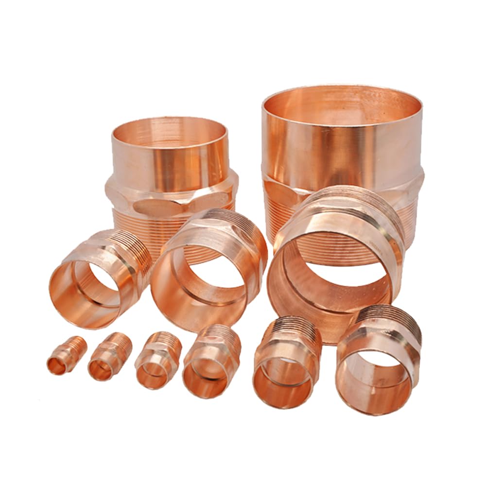 1/4" 3/8" 1/2" 3/4" 1" -4" Male to Solder Cup Connector Copper End Feed Coupling Plumbing Fitting Coupler for Air Condition(ID 12mm to 3I8 Inch) Brass Hose