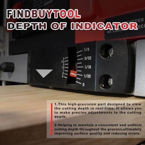 FindBuyTool 13" Benchtop Wood Thickness Planer with Helical Cutterhead, 120V 15-AMP 20000RPM Power Electric Motor Infeeding Worktable for Woodworking - Image 6