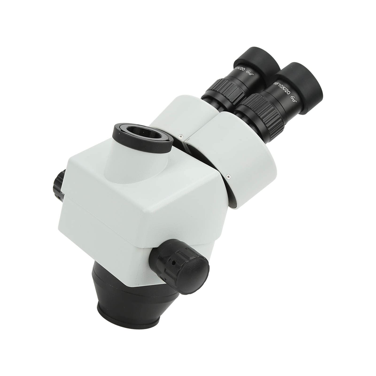 Garosa Cabezal de Microscopio Estéreo con Zoom Cabezal de Microscopio Trinocular de Vidrio Metálico de 3,5X a 45X con WF10X 20 Oculares Inclinación de 45 Grados Rotación de 360 ​​para Uso en
