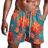 Danfiki Traje de Baño Hombre Shorts de Secado Rápido Bañador Corto para Playa Navegar Forro de Malla Color Degradado