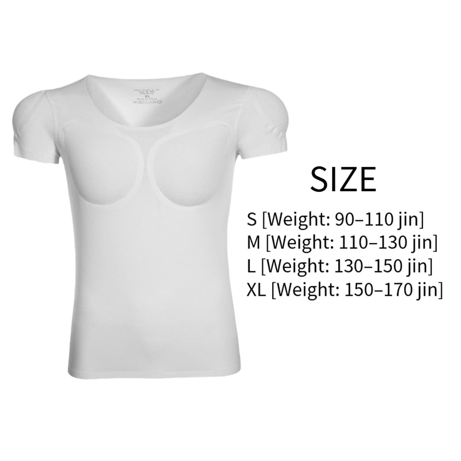 Milageto Camiseta con músculos falsos para hombre, divertida camiseta con músculos acolchados para interiores y exteriores, Mangas Cortas, S