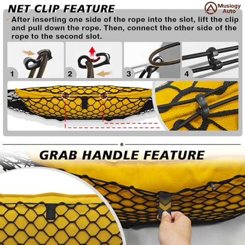 Muslogy Truck Bed Cargo Net Trunk Netting Compatible with 2023-2025 2026 Honda CR-V Accessories, Pickup Cargo Organizer SUV Sedan Storage Net w/Heavy Duty Carabiners by Muslogy - Image 5