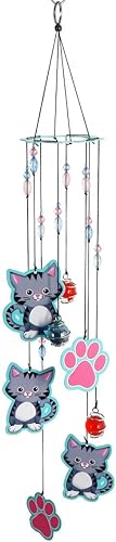 Spoontiques Carillón de viento para gatos, decoración de jardín al aire libre, campanillas decorativas para decoración de patio, jardín, patio
