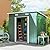 Outsunny 7' x 4' Outdoor Storage Shed, Galvanized Metal Utility Garden Tool House, Lockable Door for Backyard, Bike, Patio, Garage, Lawn, Dark Green