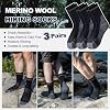 Calcetines de Senderismo de Lana Merino para Hombre BISOUSOX, Caña Media con Amortiguación Ligera para Trabajo 8