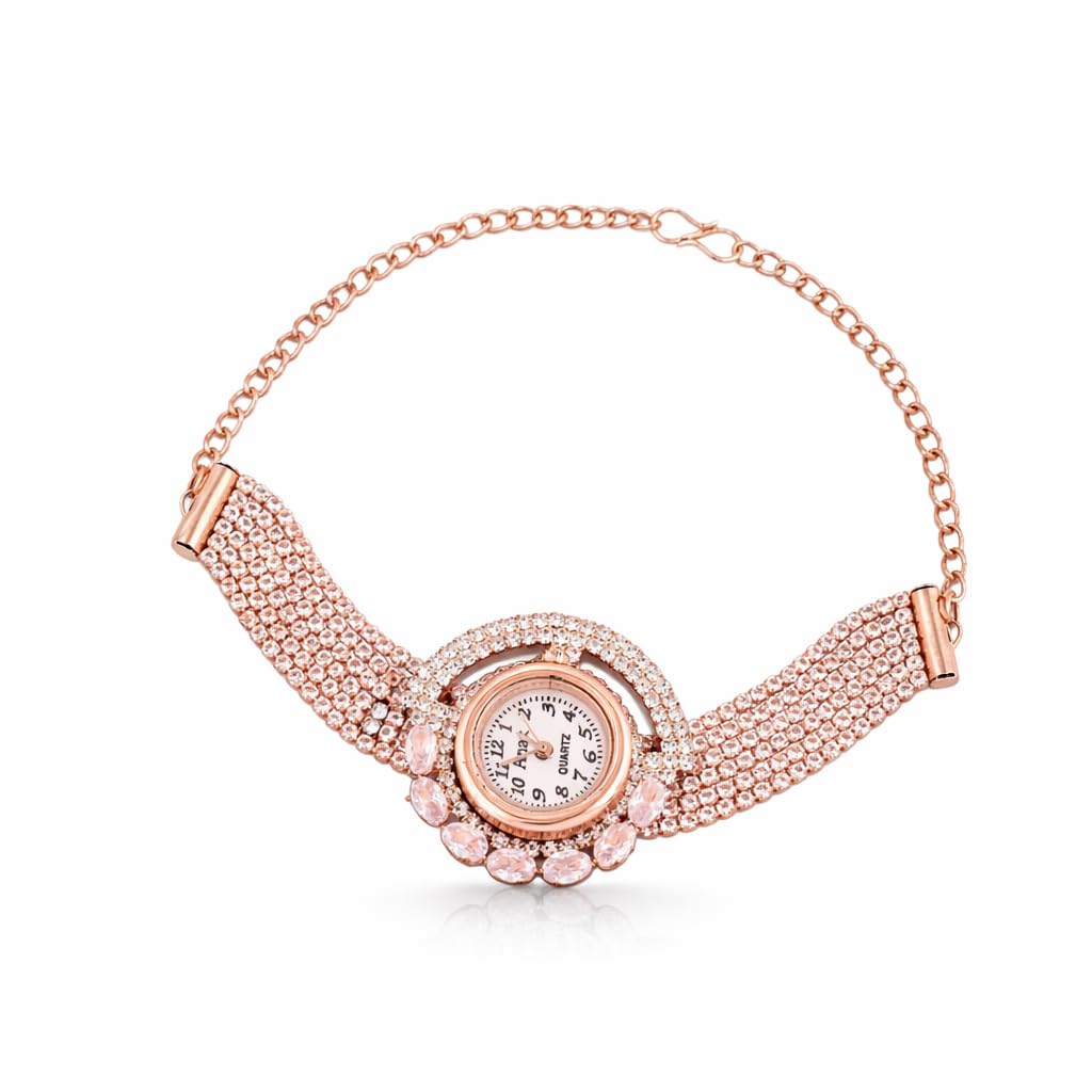 GC PREMIUM JEWELLERY Artificial Diamond Bracelet Watch for Women Designer Cuff Quartz Analog Wedding Fashion Wrist Watch for Girls & Ladies