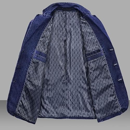 Mens Three Button Denim Suit Jacket Slim Fit Autumn Blazer Sport Coat Lapel Vintage Jean Suits Jackets3