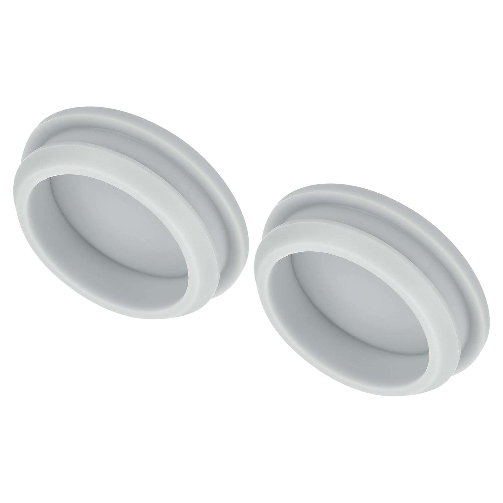 MECCANIXITY 2pcs Silicone Snap in Locking Hole Plugs,38.6mm/1.5 Inch Mounting Diameter Narrow Groove Width 5mm Panel Seal Cover Round for Kitchen Bulkheads Waterproof Sealing Plugs Grey