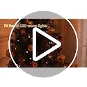 GAOMON 3ft Christmas Tree Pre-Lit Artificial Christmas Tree with Vintage Potted Base, Flocked Snow 78 Warm White LED Lights Red Berries, Festival Decoration Xmas Holiday Decor for Home, Entrances