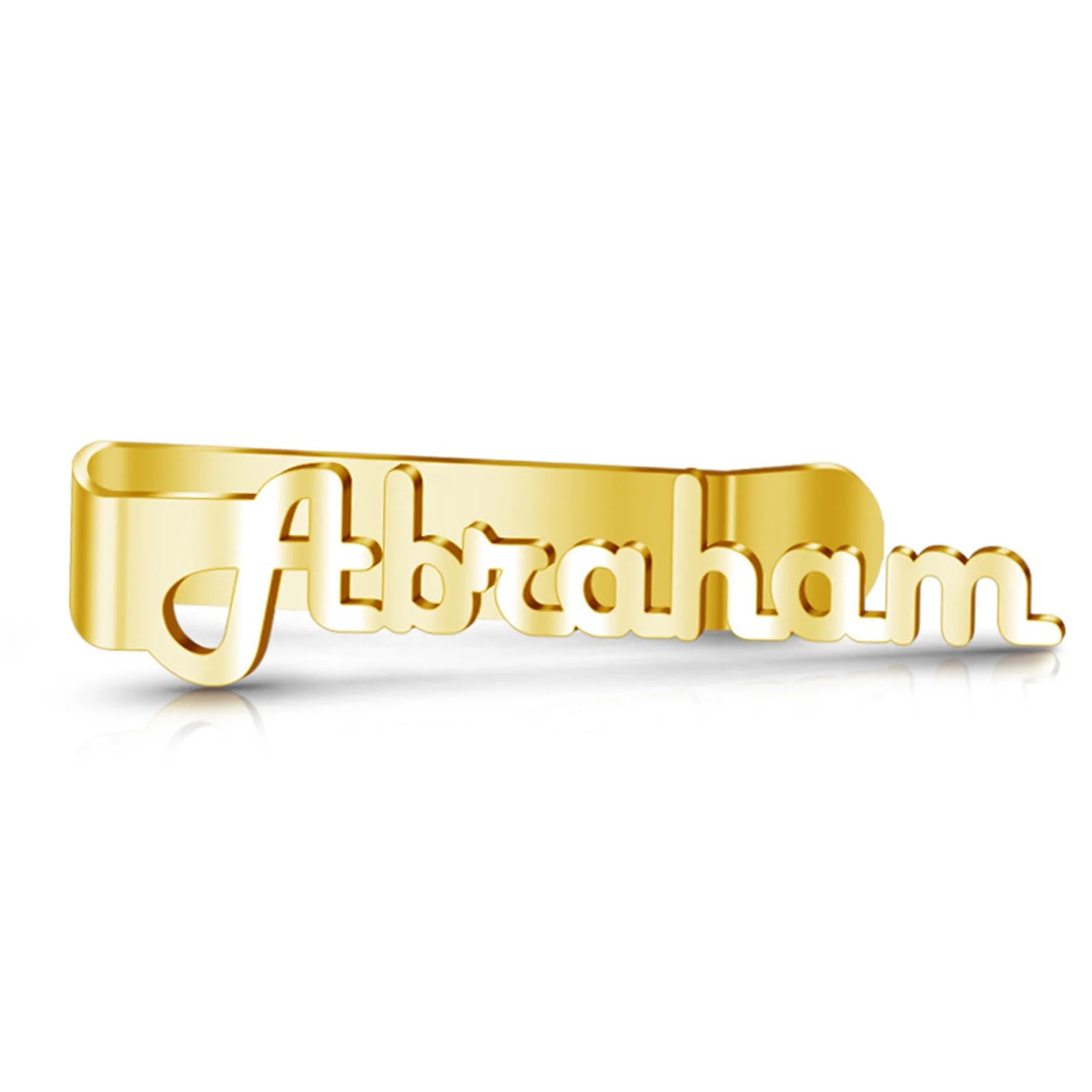 moskai Personalized Name Tie Pin for Men | Custom Name Brass Tie Clip | Name Initial Tie Bar for Wedding, Formal, and Office Wear | Luxury Personalized Gift for Him-picture-3