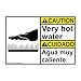 ComplianceSigns.com Caution Very Hot Water - Agua Muy Caliente ANSI Safety Label Decal, 5x3.5 in. 4-Pack Vinyl