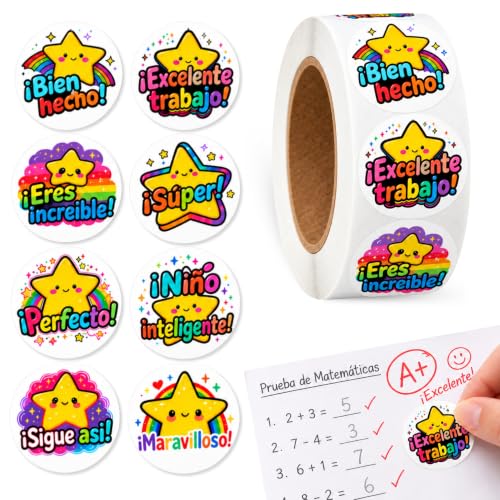 Pegatinas de estrellas con frases para Niños, star stickers, 1 Unidad