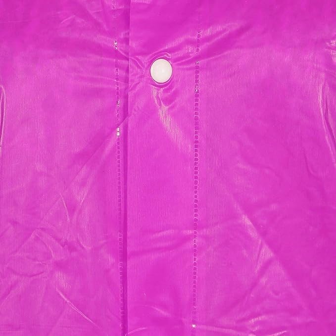 Kolva Kids Plain Hooded Raincoat with & Side Pocket| Rain Fighter I Rain Coat for Boy's I Girl's with Carrying Pouch (Pink) (9-10Years) 2