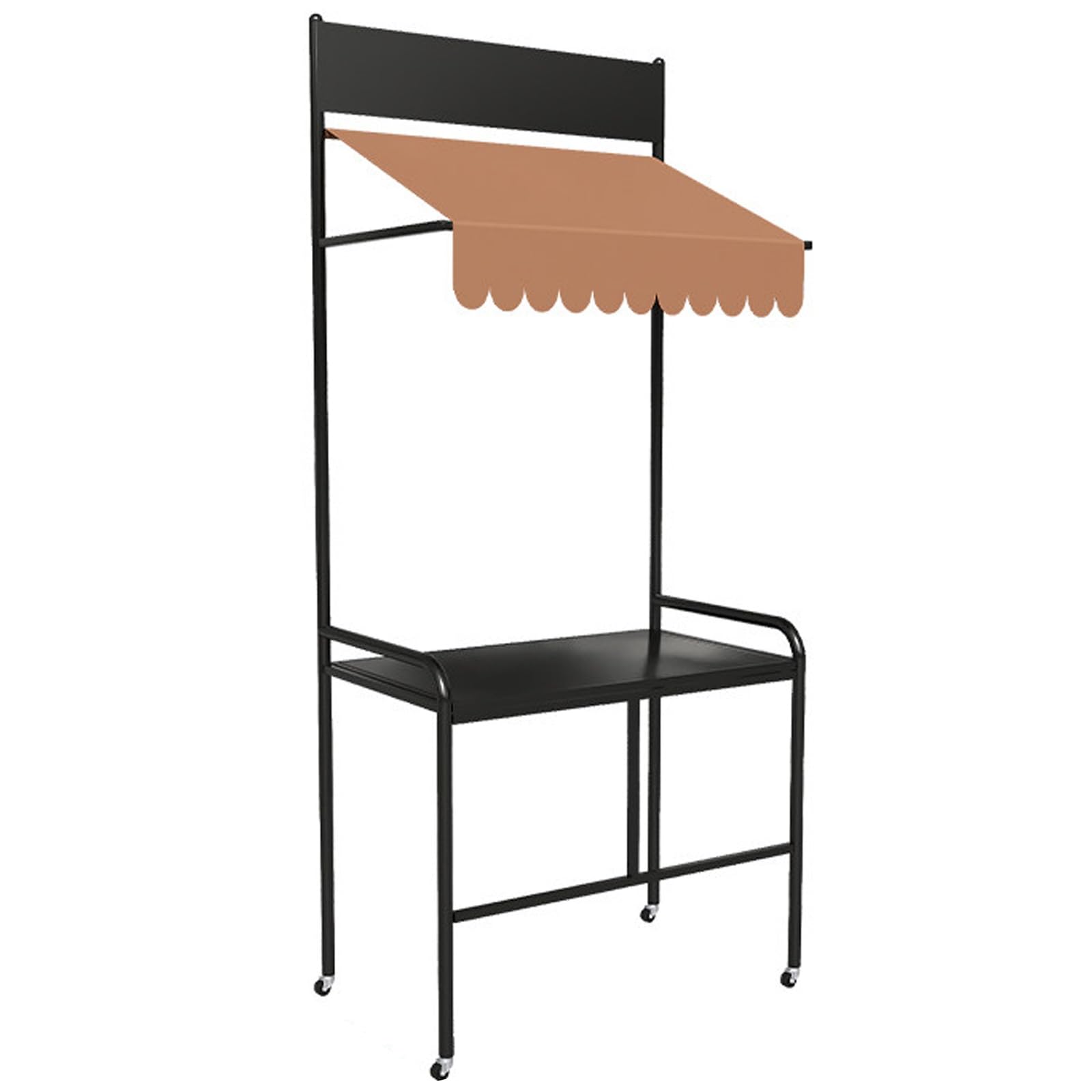 Puesto de Mercado Móvil con Toldo, Stand de Venta para Ferias, Expositor de Metal Ajustable para Eventos y Mercadillos(Black,100x50x230cm/39x20x91in)