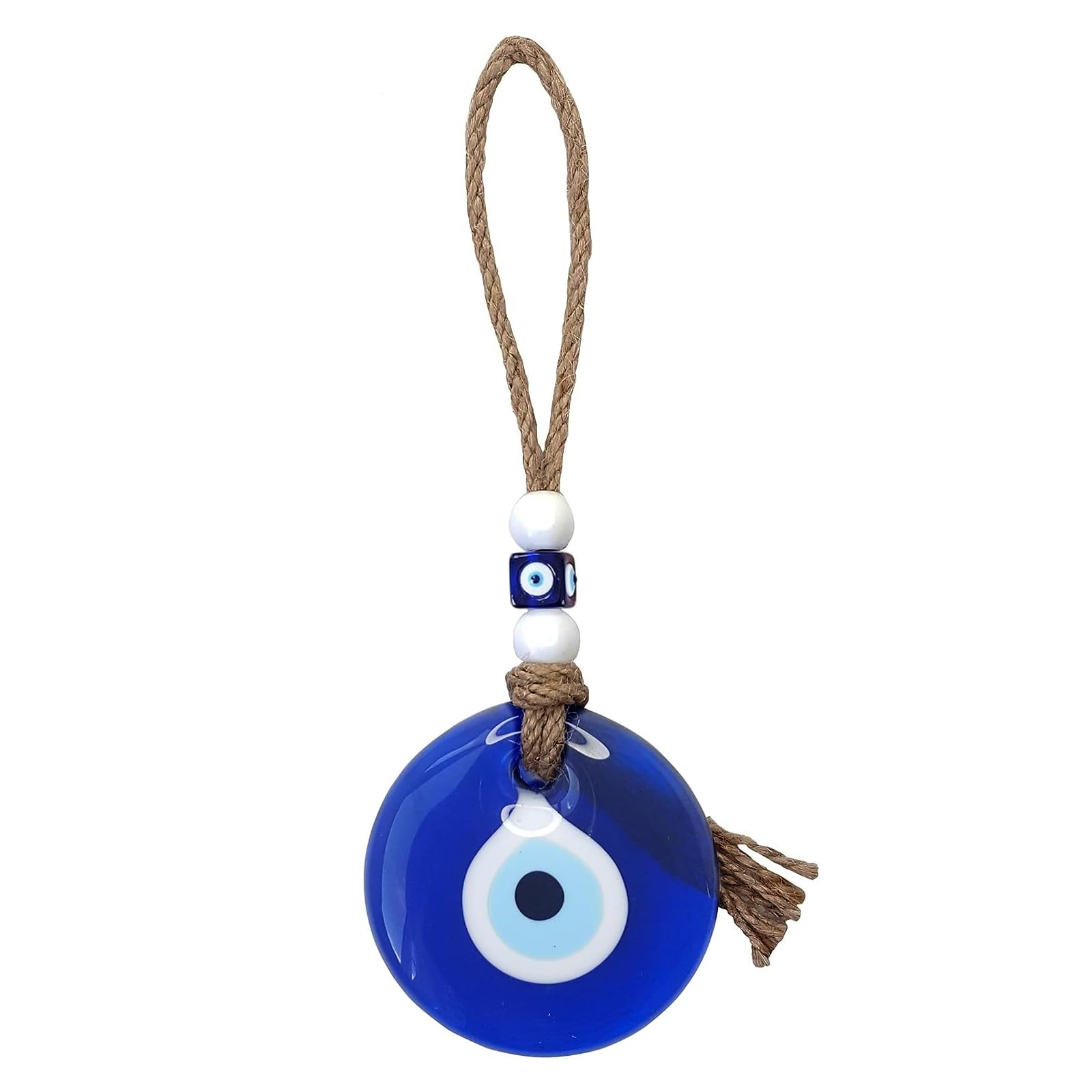 Zilveren boze oog kraal hanger. | Hangers