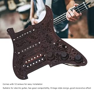 KOSDFOGE Guitare Pickguard Vintage Palissandre Chargé Backplate avec Vis Accessoires de Guitare Électrique – Image 2