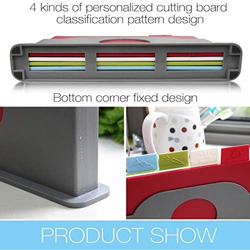 Ameha Chopping Board Sets  4Pcs Extra Thick Colour Coded Chopping Boards Plastic with Stand  Premium Quality Durable PP  Easy to Clean and Knife-Friendly  Prevents Food Cross Contamination