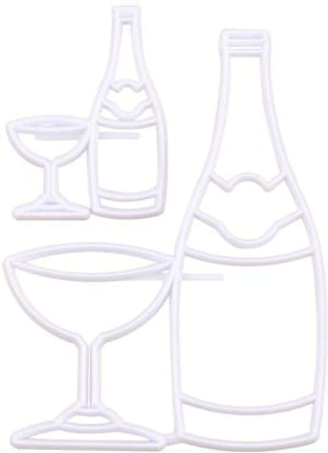 Wine Bottle and Glass Shape Fondant Mold | Plastic Cutter Set for Biscuit Mold, Cupcake, Muffin, Cake, Fruit, Vegetables, or Dough Cut | Baking Decorating Tools – 4 Pcs