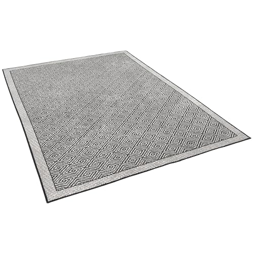Tapis plat double-face Pergamon Hampton noir chiné grand format résistant - 4