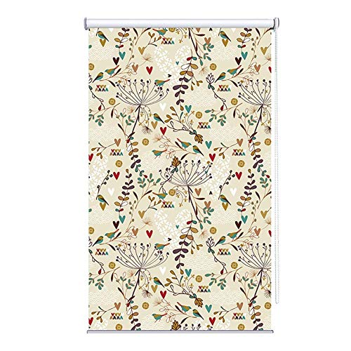 ZTMN Persianas enrollables Persianas enrollables con Motivos Florales, persianas Opacas 100% para Sala de Estar/Dormitorio/baño/Cocina - 65 cm / 85 cm / 105 cm / 125 cm / 145 cm de Ancho (T