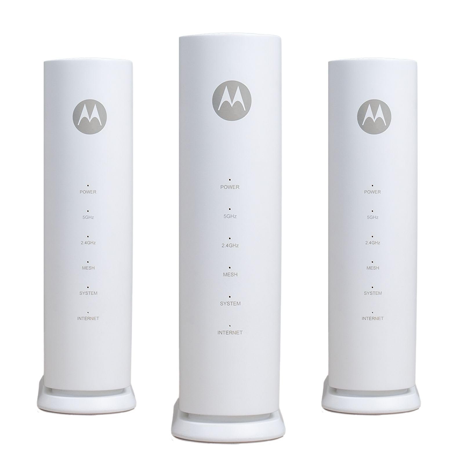 Motorola MNQ1525 WiFi 7 Router with Easy Mesh, Dual-Band 3.6 Gbps Speed, 2000 sq. ft Coverage, MotoSync+ Advanced Parental Controls, Next-Gen Security &amp; Seamless Device Management, White, Three Pack