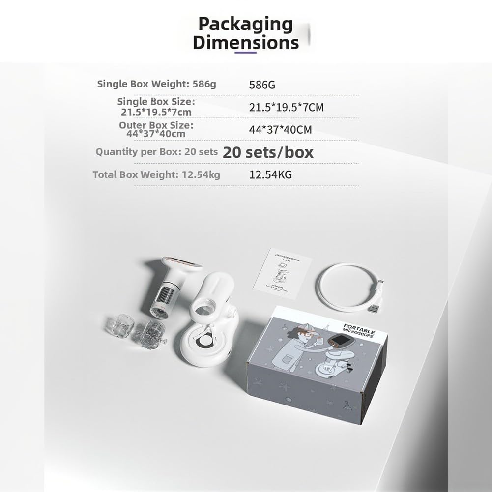 Microscopio Digitale 2.0" IPS Ricaricabile USB(Complete set)