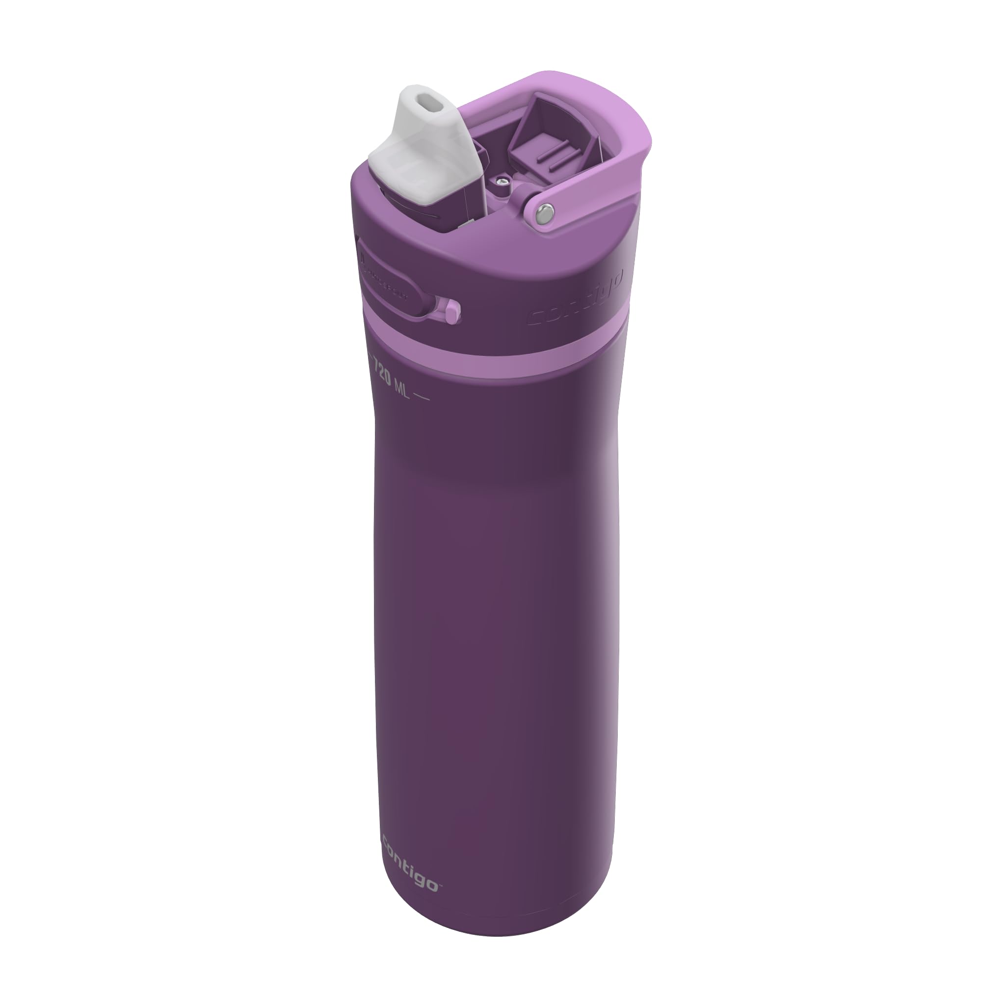Contigo Ashland Chill Autospout Insulated Water Bottle | Keeps Cold for 24 Hours | Large Stainless Steel Drinking Bottle | Leakproof Drink-Bottle | Bike, Hiking | 720 ml | Violet