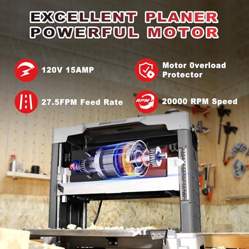 Find Buy Tool Findbuytool 13 Inch Benchtop Wood Thickness Planer With Helical Cutterhead thumb #2