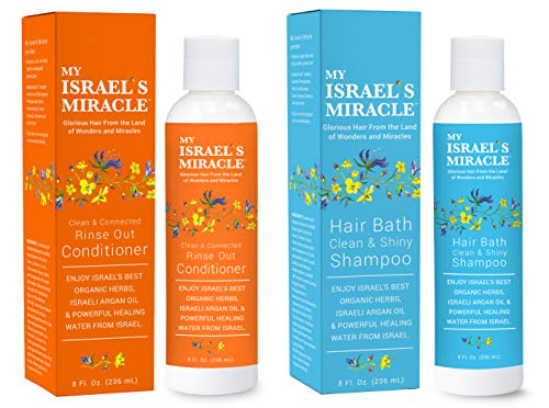 Organic Shampoo and Conditioner Set – Argan Oil Shampoo and Hair Conditioner - Herbal Hair Conditioner – Natural Hair Products with Powerful Organic Hair Care Herbs from Israel